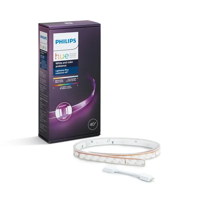 Hue White And Color Ambiance LED LightStrip Plus Dimmable Smart Wireless Light Extension (1 Strip 40" Length)