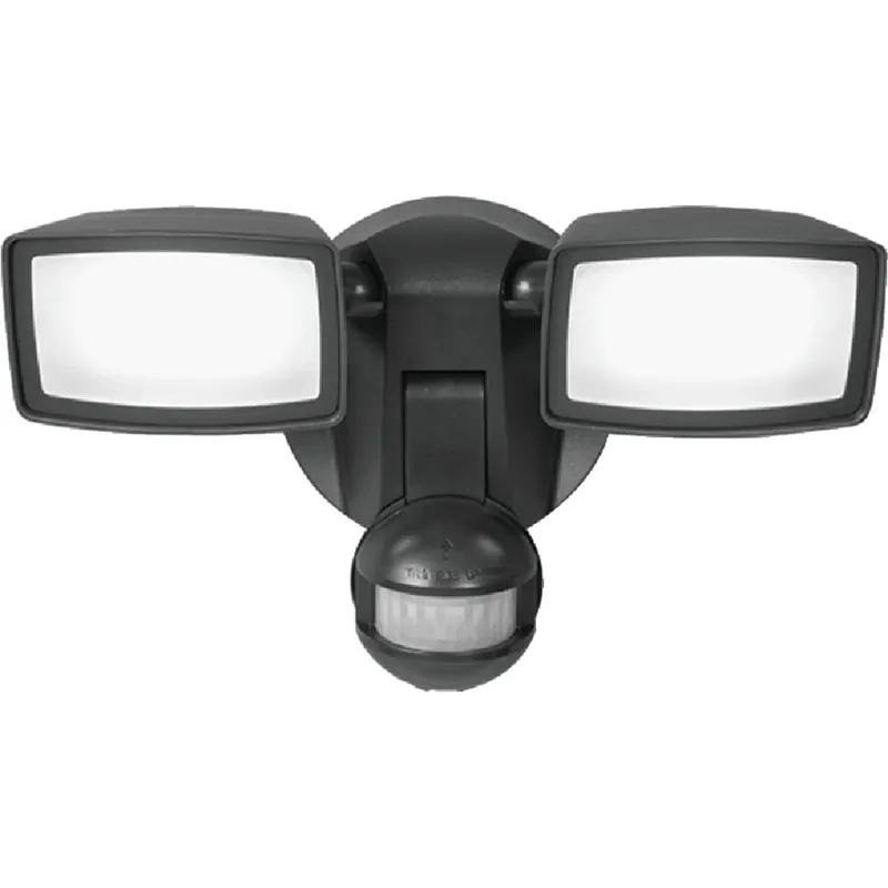 LED Security Flood Light, Twin Head, Bronze