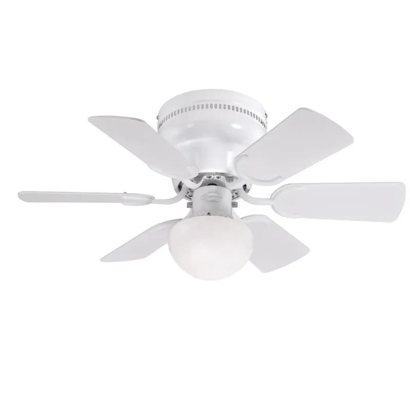 Petite Ceiling Fan + LED Light, White/Reversible Blades, 30 In.