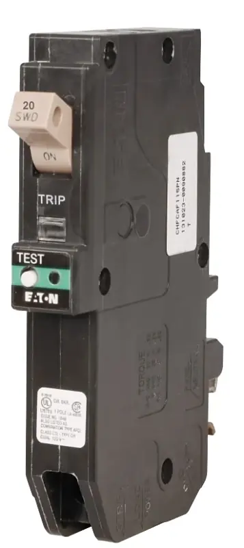 Single Pole AFCI Type CH Circuit Breaker, 20-Amp