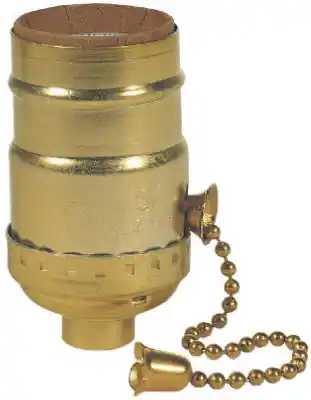 Westinghouse Brass Medium Base Pull Chain Socket 1 Pk