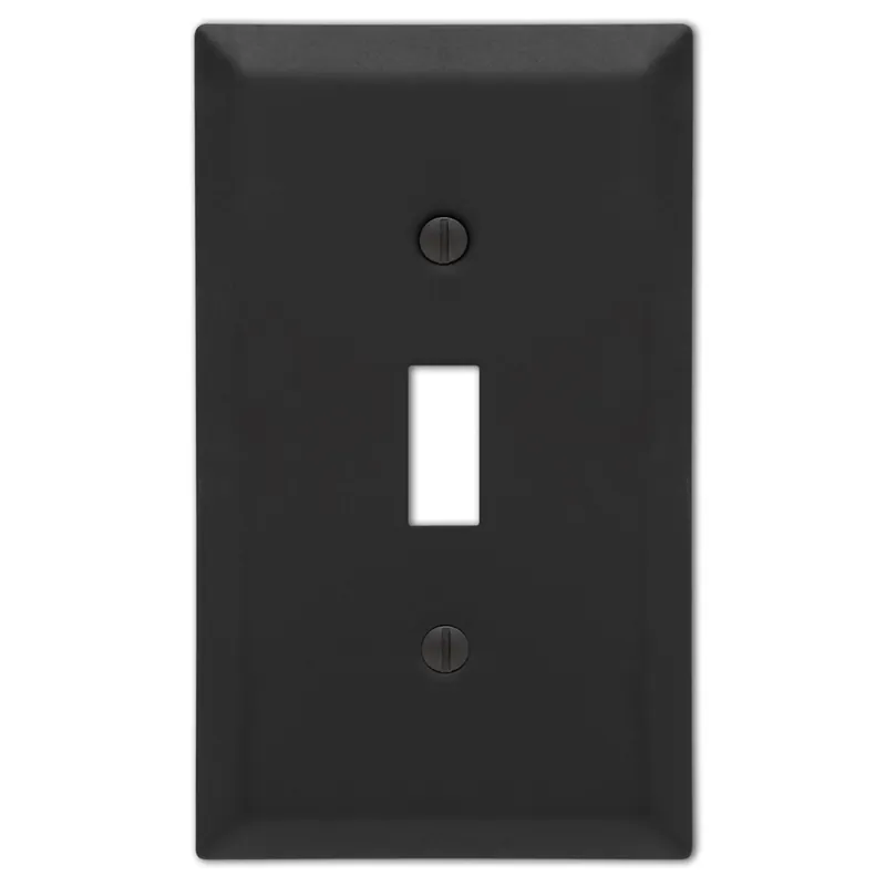 Amerelle Century Matte Black 1 Gang Stamped Steel Toggle Wall Plate 1 Pk