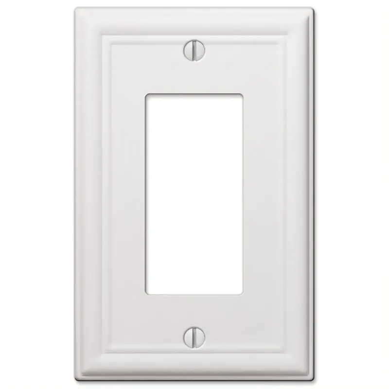 Amerelle Chelsea White 1 Gang Stamped Steel Decorator Wall Plate 1 Pk