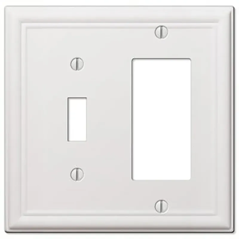 Amerelle Chelsea White 2 Gang Stamped Steel Decorator/Toggle Wall Plate 1 Pk