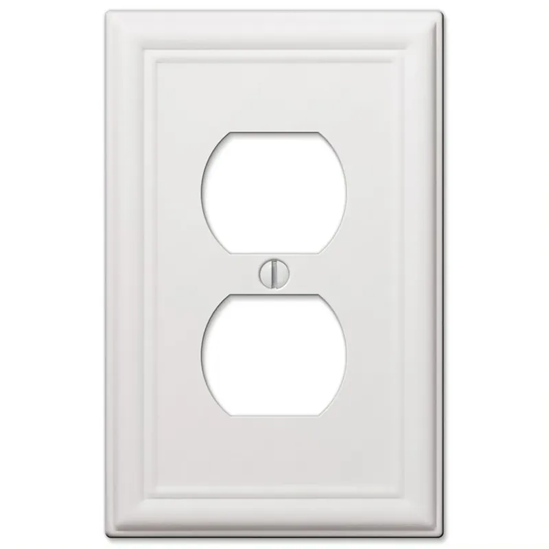 Amerelle Chelsea White 2 Gang Stamped Steel Duplex Wall Plate 1 Pk