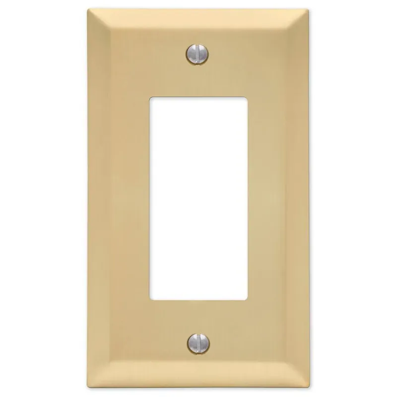 Amerelle Century Satin Brass 1 Gang Stamped Steel Decorator Wall Plate 1 Pk