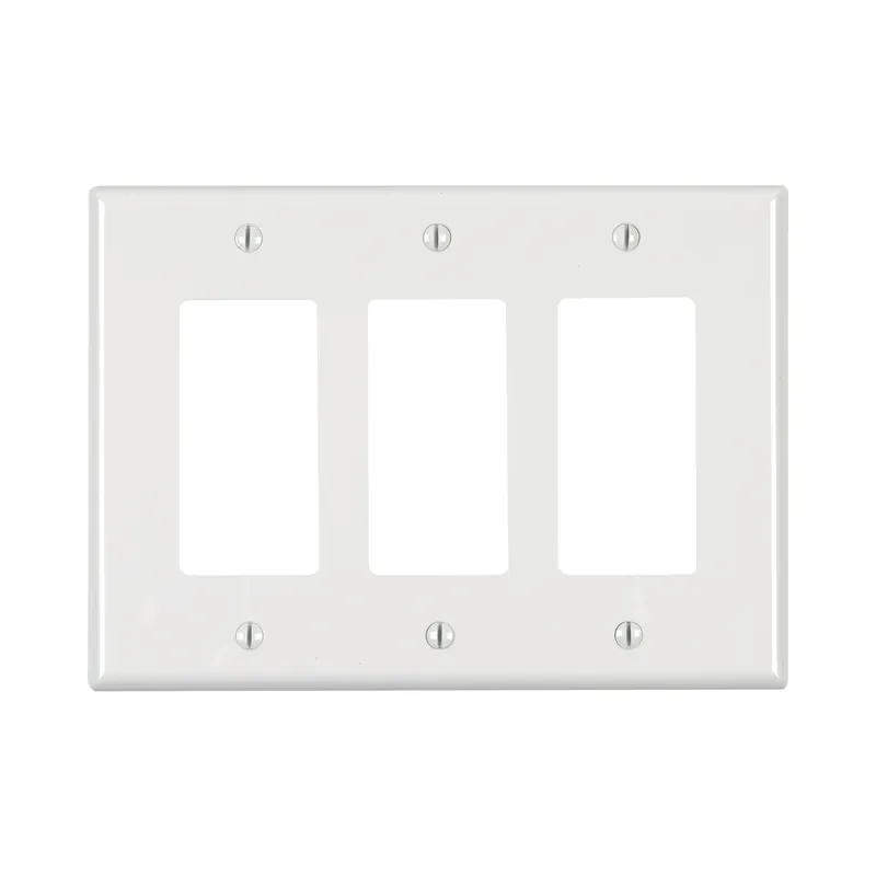 Leviton White 3 Gang Thermoplastic Nylon Decorator Wall Plate 1 Pk