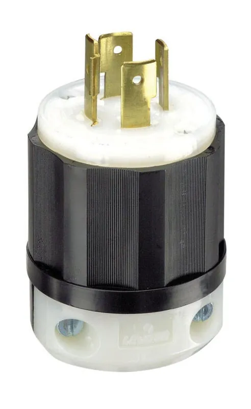 Leviton Heavy‑Duty Nylon Locking Ground Plug – L14‑20P, 3‑Pole 4‑Wire, 18‑10 AWG