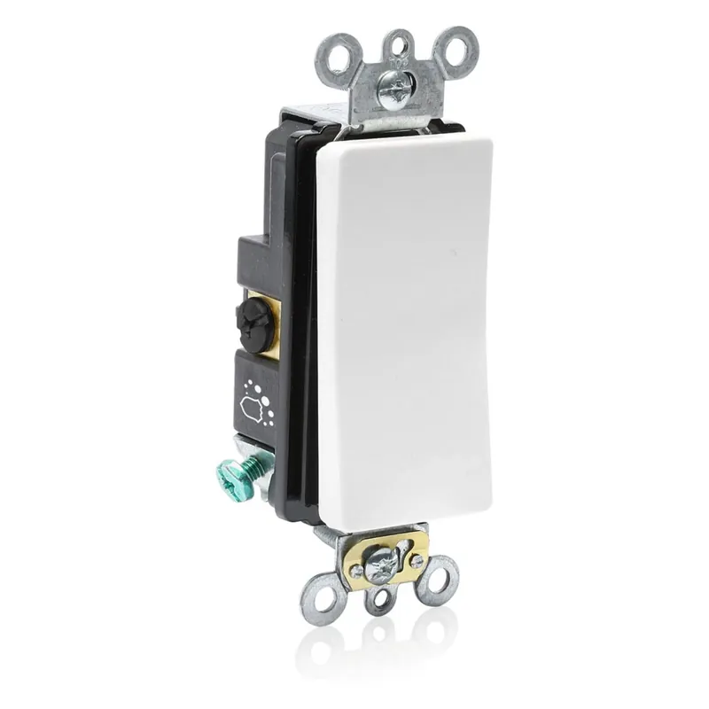 Leviton Decora Plus 20 Amps 3-Way Antimicrobial Treated Rocker AC Quiet Switch White 1 Pk