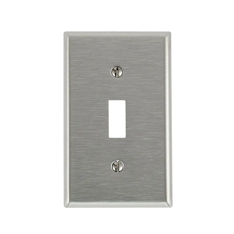 Leviton Antimicrobial Powder Coated Gray 1 Gang Stainless Steel Toggle Wall Plate 1 Pk