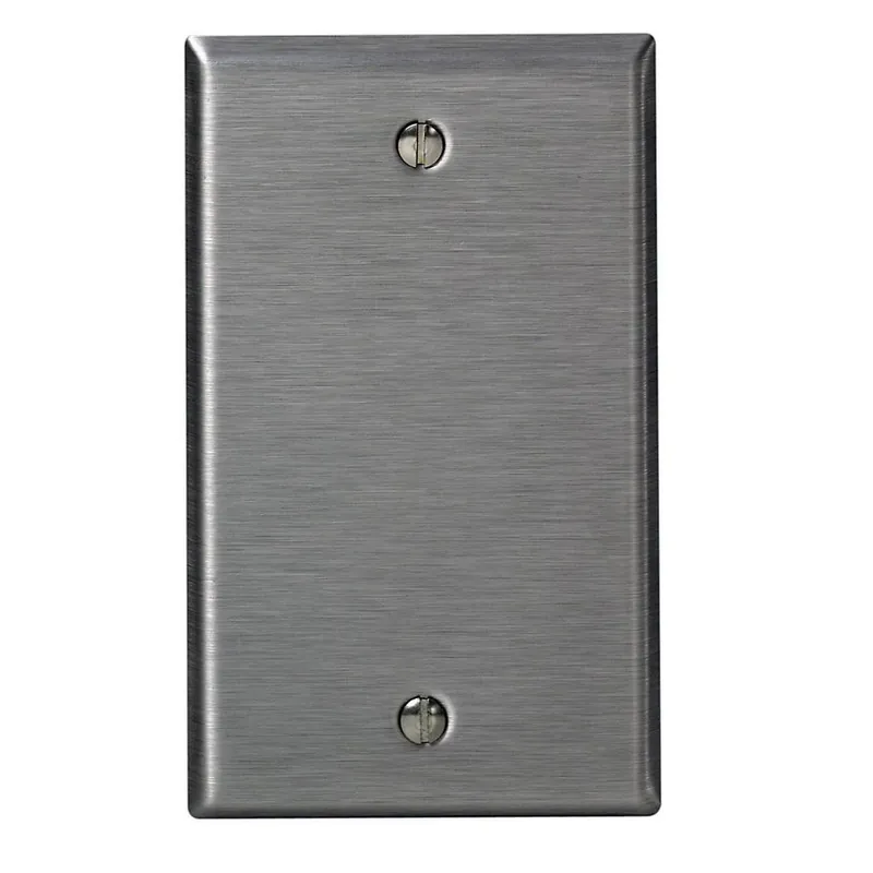 1-gang No Device Blank Wallplate, Standard Size, Stainless Steel, Box Mount