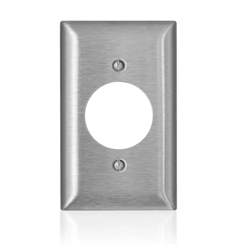 Leviton C-Series Stainless Steel 1 Gang Metal Single Outlet Wall Plate 1 Pk