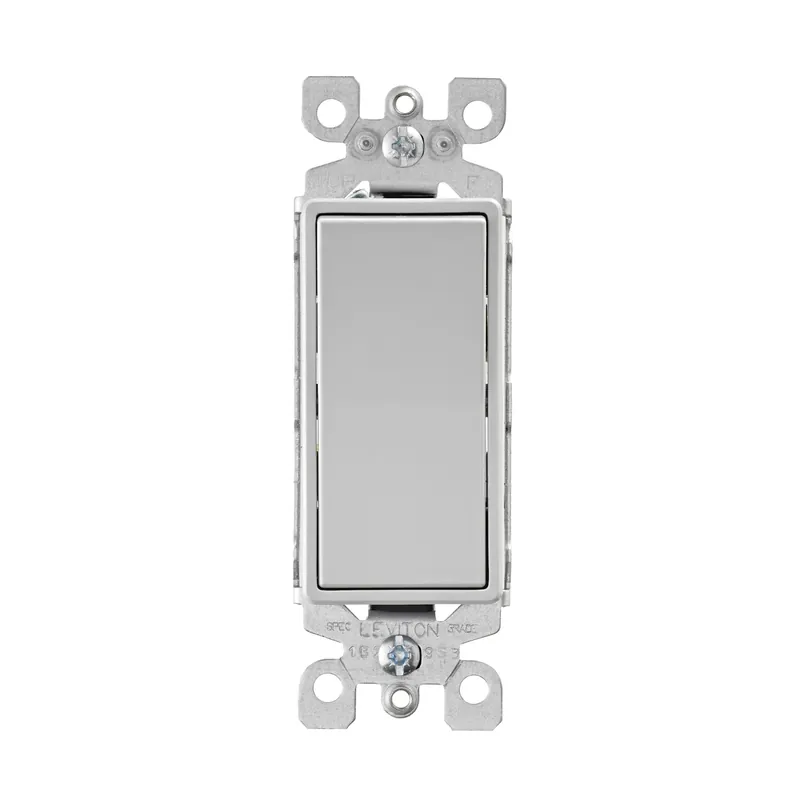 Leviton Decora 15 Amps Single Pole 3-Way/Rocker Switch Light Gray 1 Pk