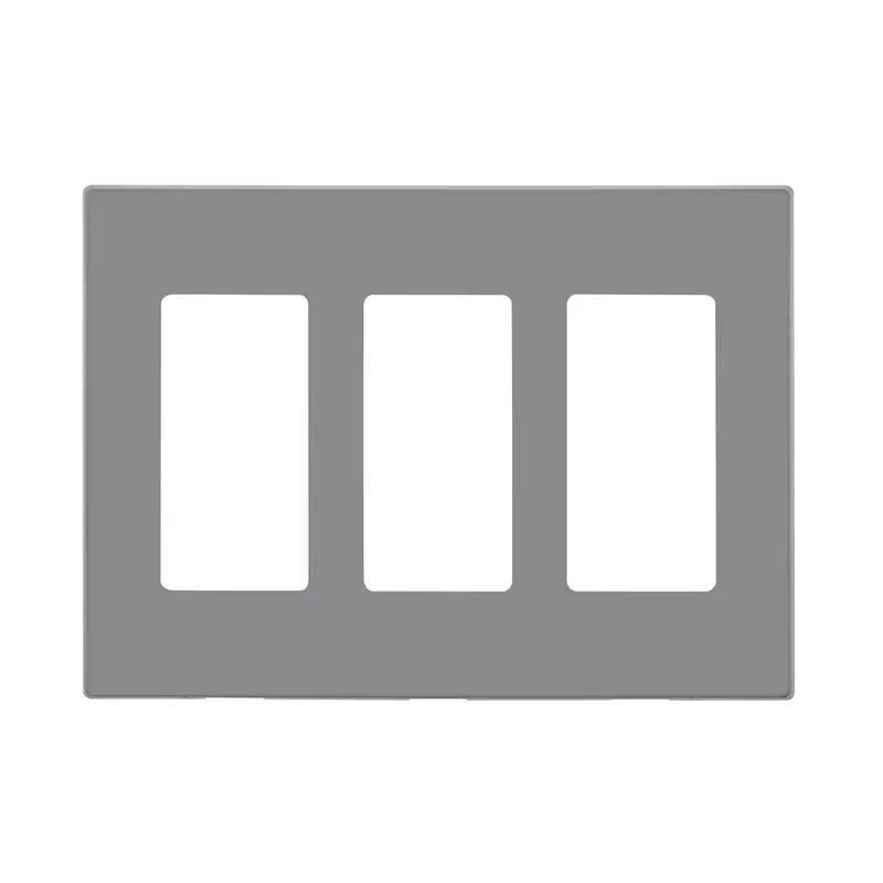 Leviton Decora Light Gray 3 Gang Polycarbonate Decorator Screwless Wall Plate 1 Pk