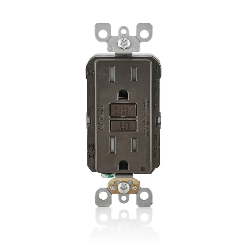 Leviton SmartlockPro 15 Amps 125 V Duplex Brown GFCI Outlet 5-15R 1 Pk