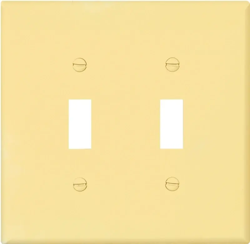 Pj2v 2-gang Unbreakable Toggle Wall Plate In Ivory
