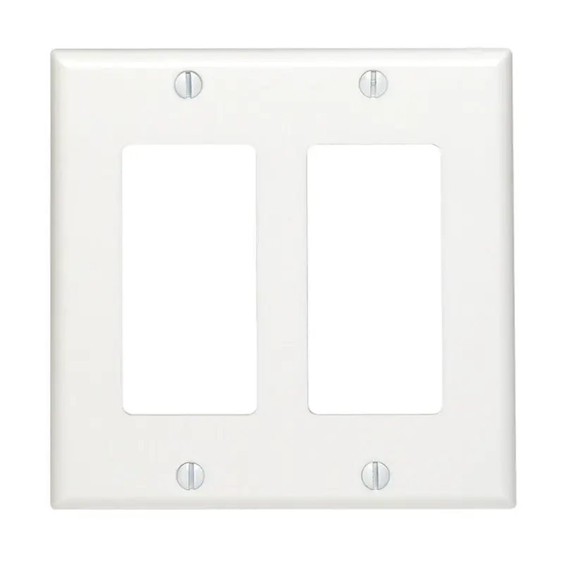 Leviton Decora White 2 Gang Thermoset Plastic Decorator Wall Plate 1 Pk