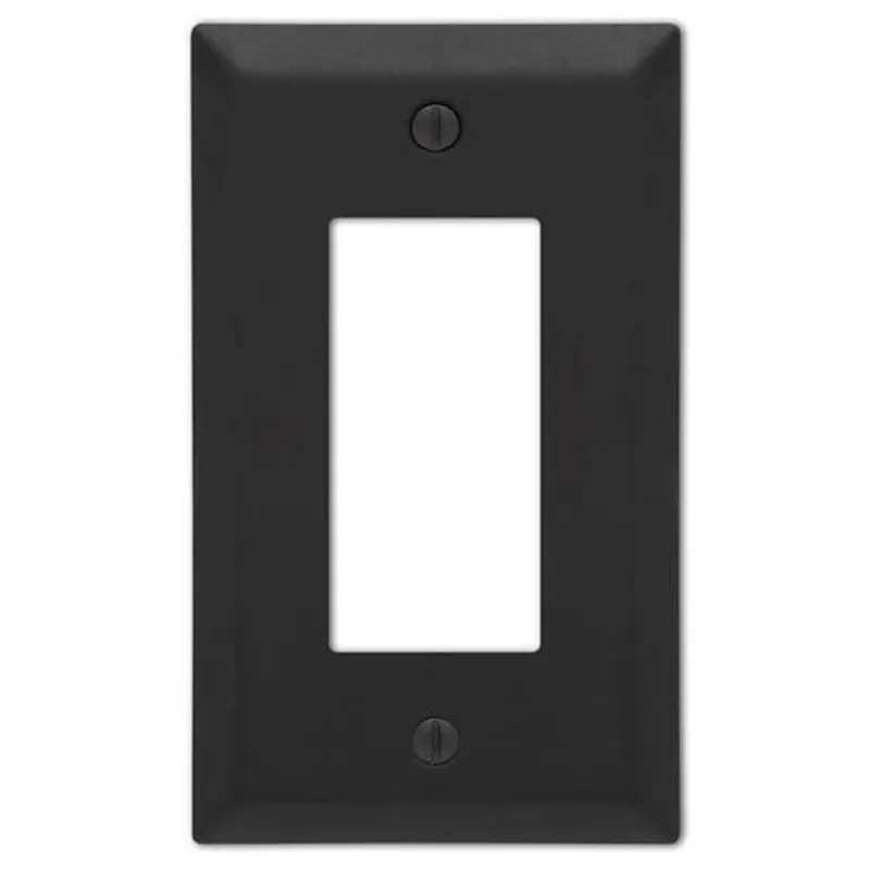 Amerelle Century Matte Black 1 Gang Stamped Steel Decorator Wall Plate 1 Pk