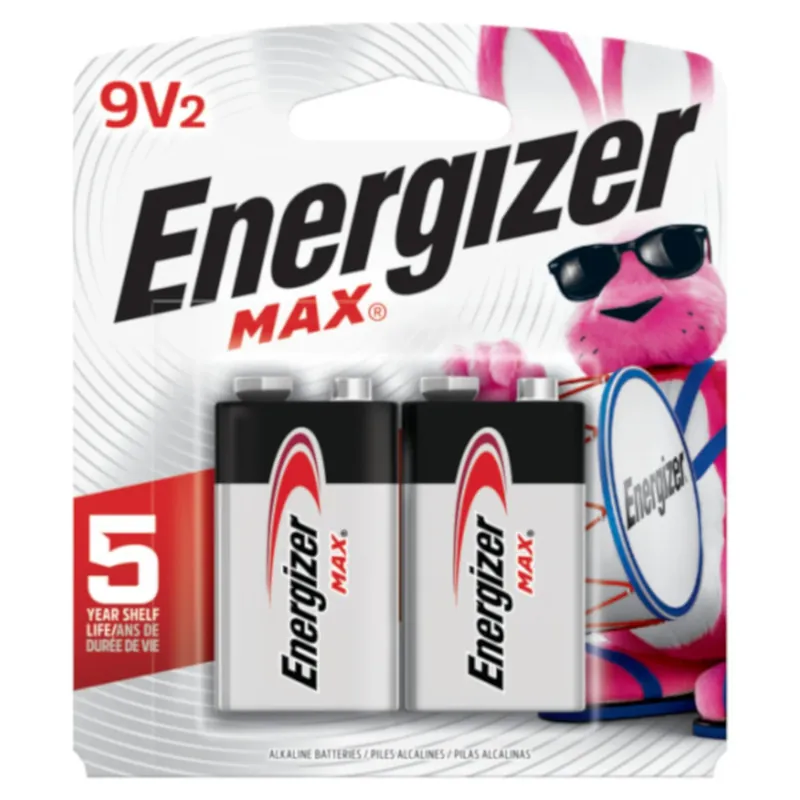 Energizer Max 9-Volt Alkaline Batteries 2 Pk Carded