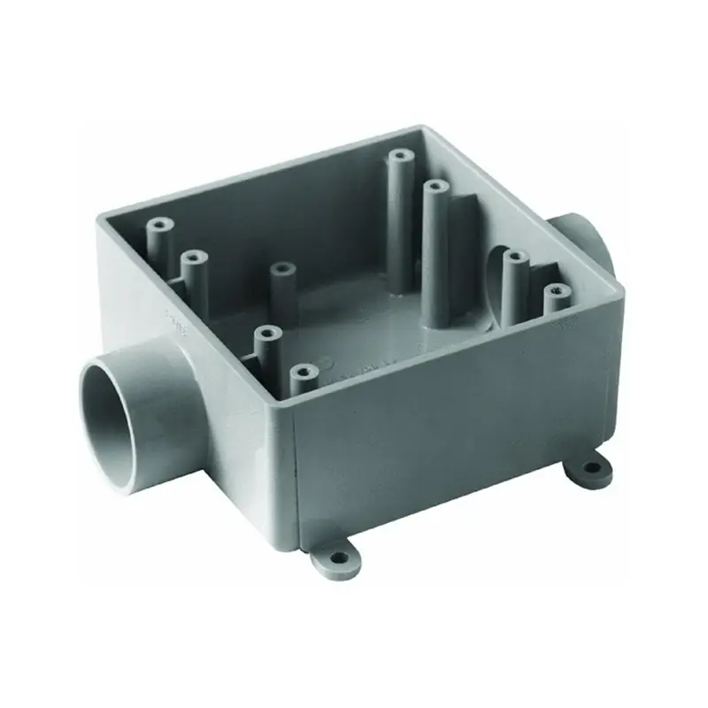 2-gang Pvc Molded Non-metallic Dead-end Termination Wall Box, 3/4 In. Outlet