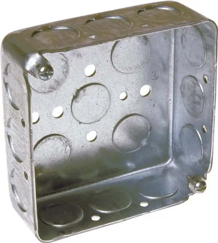 Drawn Corners Electrical Box, Steel, 1-1/2 X 4 In. Square
