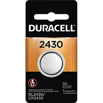 DURACELL 3V 2430 (DL2430 / 2430) Lithium Coin Cell Battery, 1-pack
