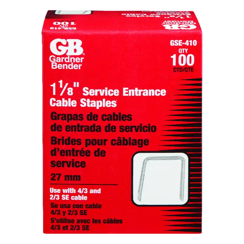 Gardner Bender 1-1/8 In. W Steel Service Entrance Staple 100 Pk