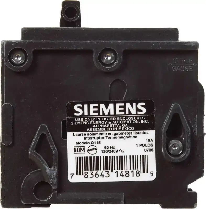 Circuit Breaker, Single Pole, 120-Volt, 15A