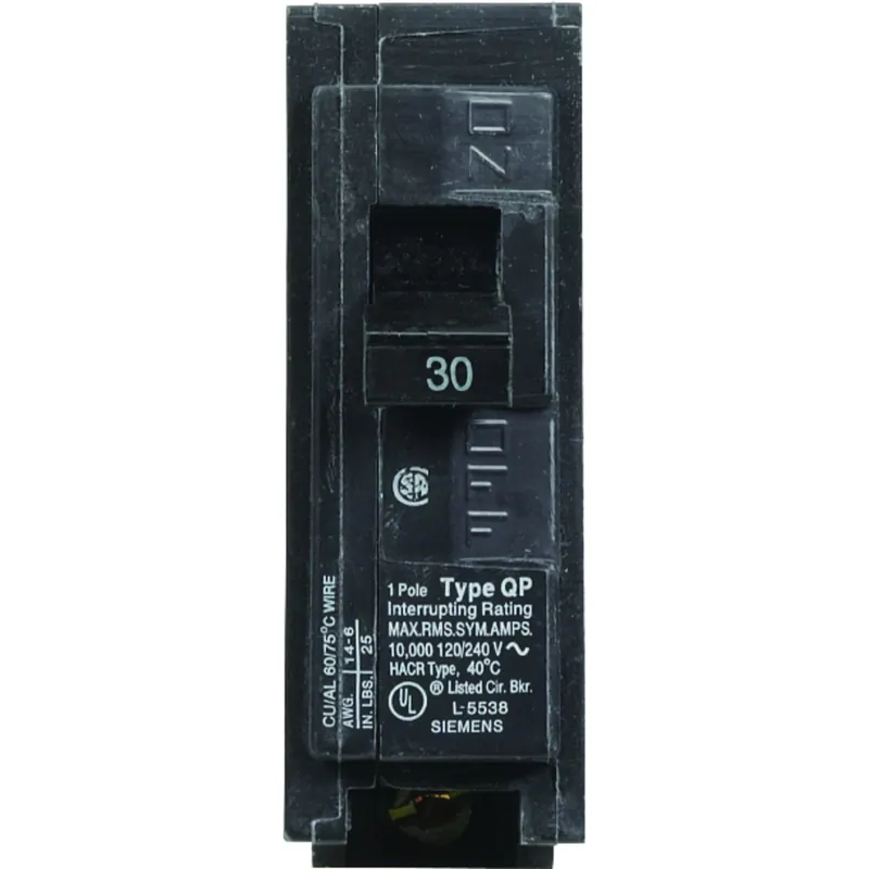 Circuit Breaker, Single Pole, 30-Amp, 120-Volt