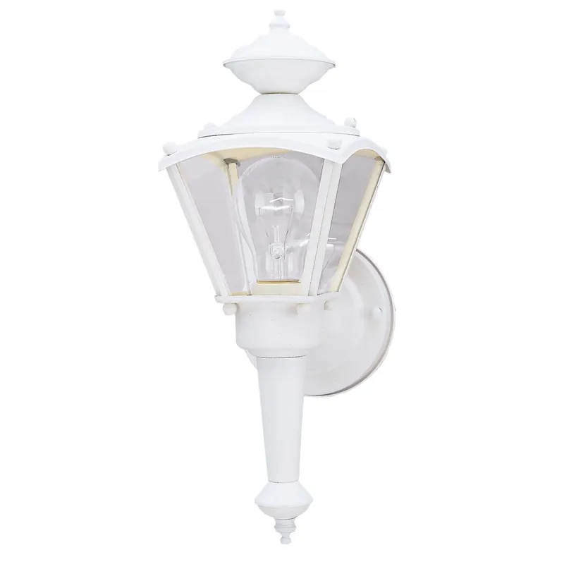 White Incandescent Wall Lantern 13.5 In. Outdoor Lighting Fixture