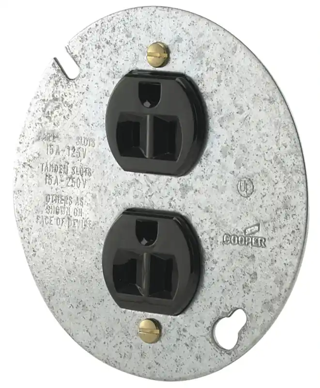 869-box Duplex Receptacle, 15 A, 125 V, Brown, Nema 5-15r