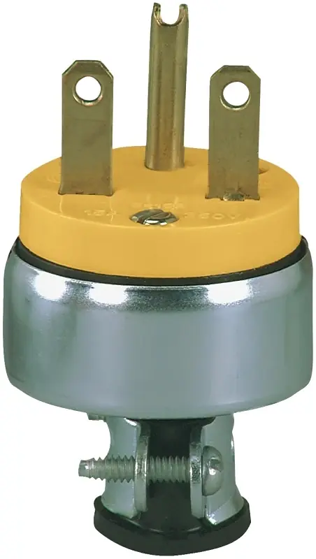 15 Amp 250-volt Heavy Duty Grade Armored Plug With Solid Brass Blades