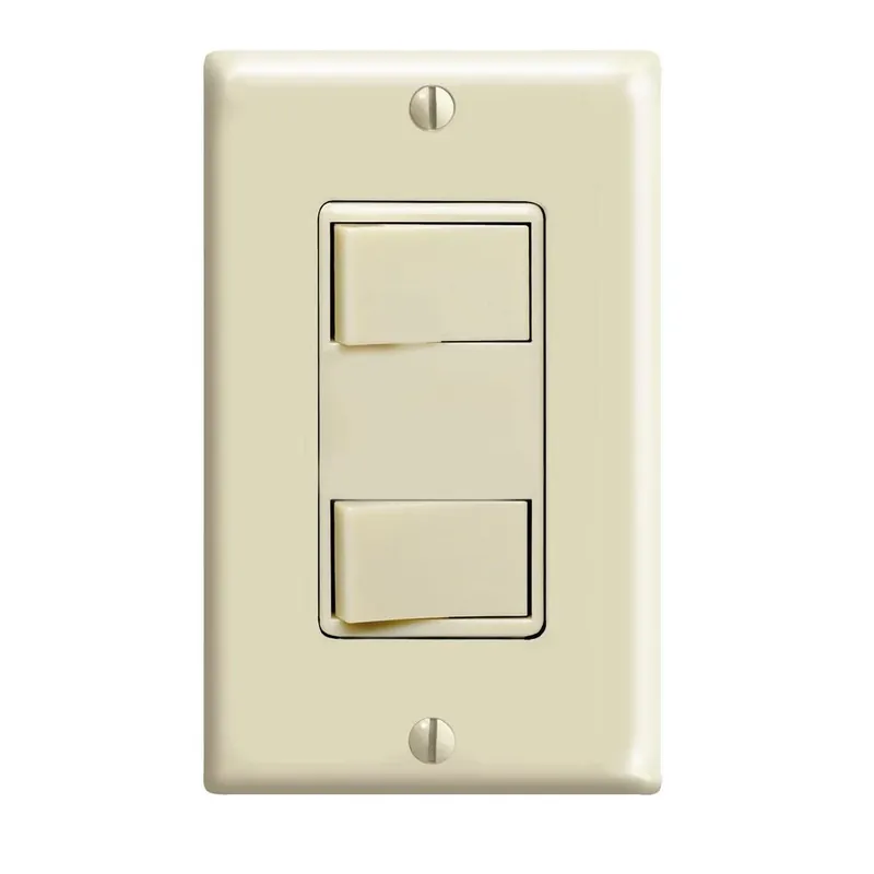 15 Amp Commercial Grade Combination Dual Rocker Switch, Ivory - Model 1754-i