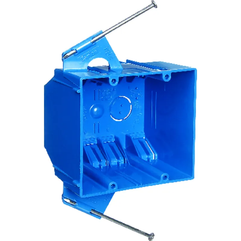 2 Gang New Work Switch & Outlet Box, 3-3/4 X 4 X 3 In. Deep