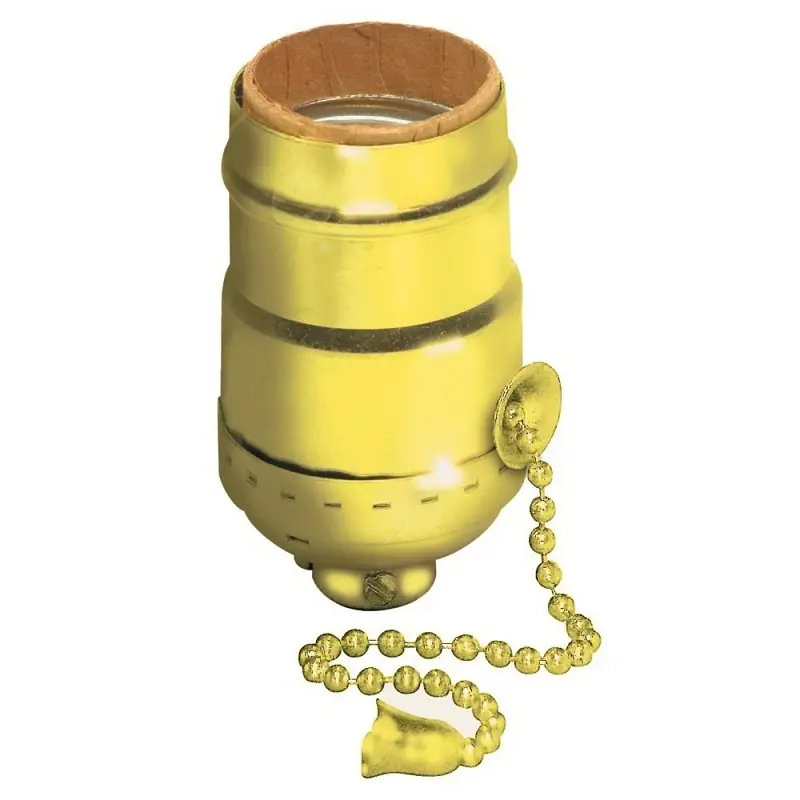 Leviton Aluminum Incandescent Medium Base Pull Chain Socket 1 Pk