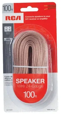 100-ft. 24 Gauge Clear Speaker Wire - Multi Strand Insulated Cable