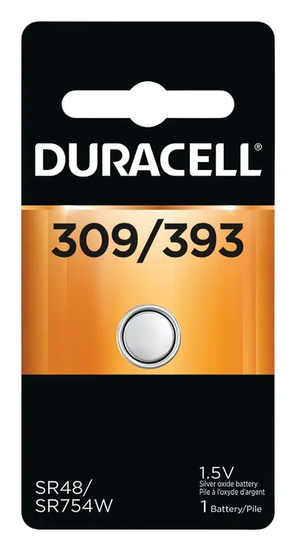 Duracell Silver Oxide 309/393 1.5 V 80 MAh Electronic/Watch Battery 1 Pk