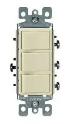S01-01755-0is 15 Amp Ivory Decorator Triple Combination Switch