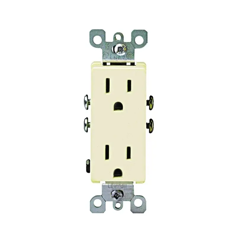 Leviton Decora 15 Amps 125 V Duplex Ivory Outlet 5-15R 1 Pk