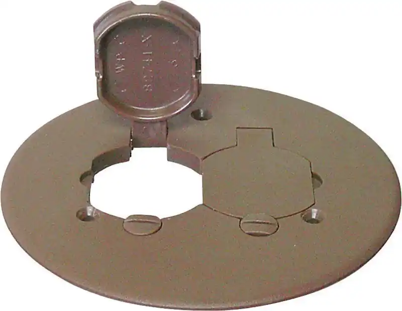 Cantex Round PVC 2 Gang 5-1/2 In. W Duplex Floor Box Cover