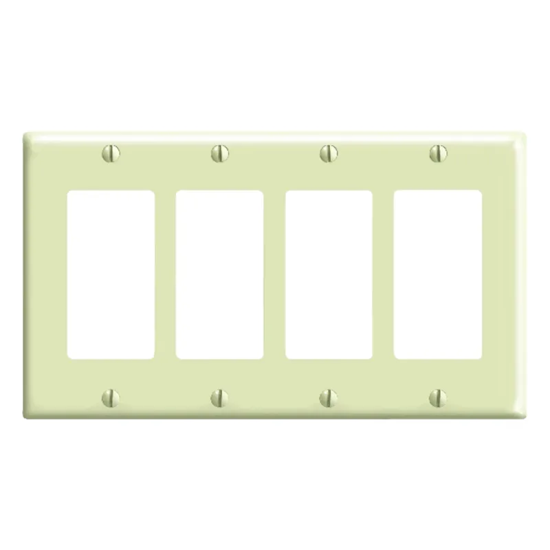 Leviton Decora Ivory 4 Gang Thermoset Plastic Decorator Wall Plate 1 Pk