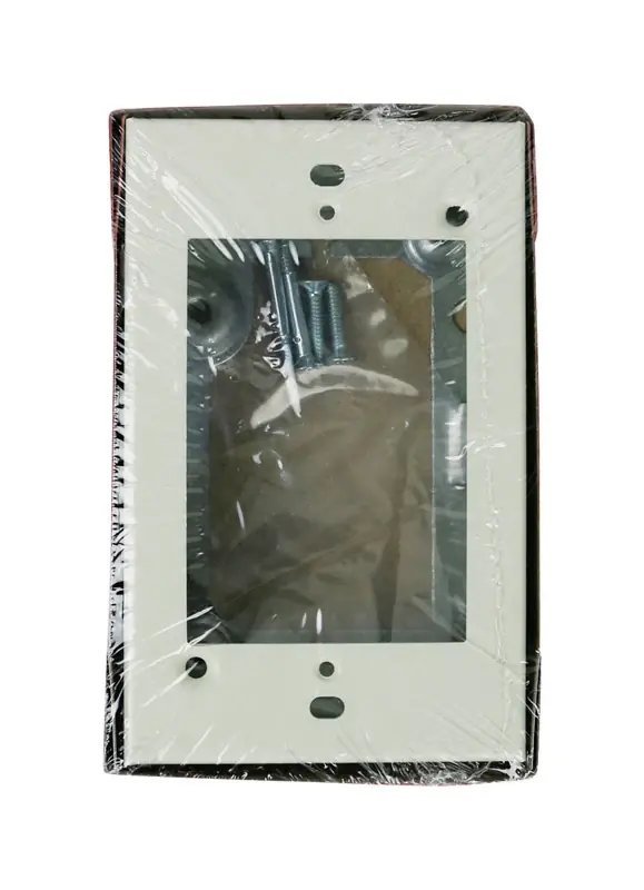 Rectangle Steel 1 Gang Extension Starter Box In Ivory - Model V5751