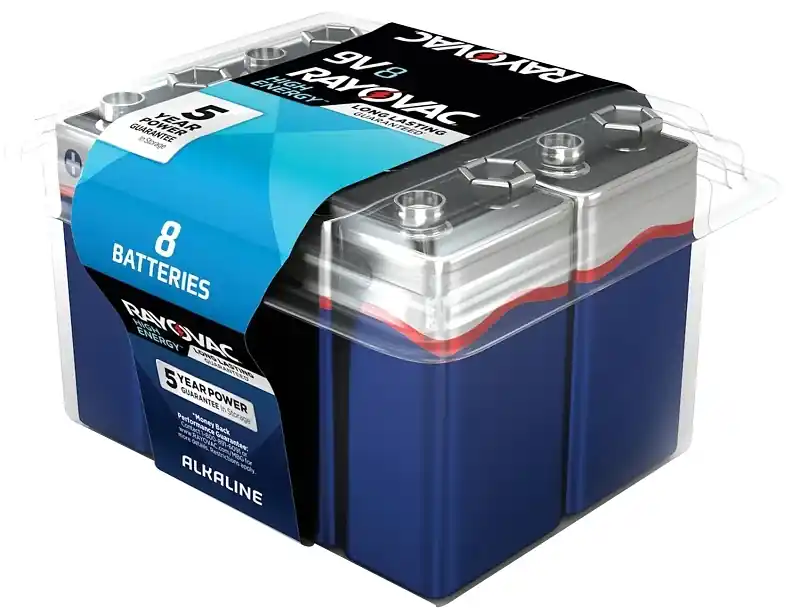 Rayovac High Energy 9-Volt Alkaline Batteries 8 Pk Clamshell