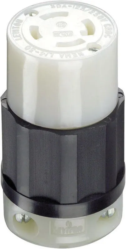 Leviton Nylon L14-30R 3‑Pole Locking Connector – Heavy‑Duty Industrial Power Plug (14‑8 AWG)