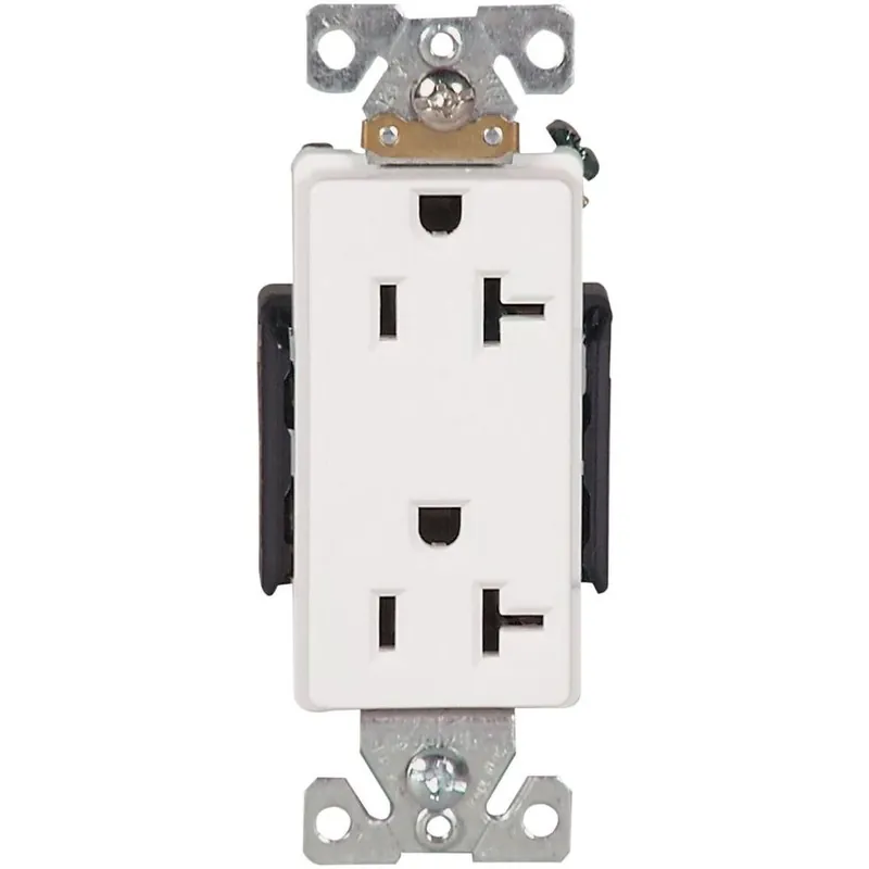 20 Amp 125-volt Decorator Duplex Industrial Grade Receptacle, White - Model 6362w