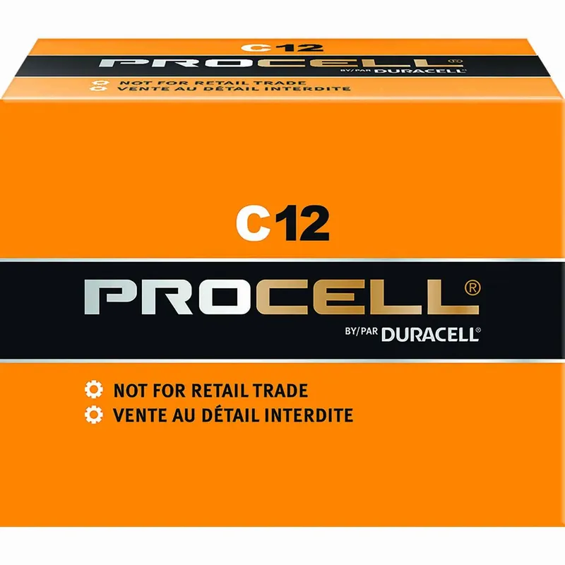 Duracell ProCell C Alkaline Batteries 12 Pk Boxed