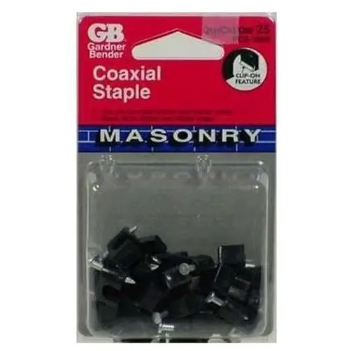 Plastic Masonry Coaxial Staple Black