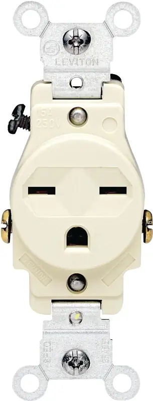 15a Ivory Heavy-duty 6-15r Grounding Single Outlet, 250v