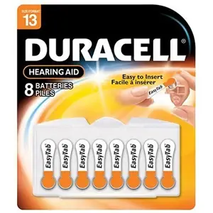Batteries, Zinc Air, Hearing Aid, Size 13, 8 Batteries