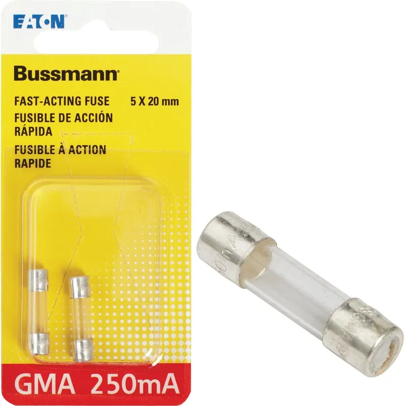 Bussmann 0.25 Amps Fast Acting Glass Fuse 2 Pk